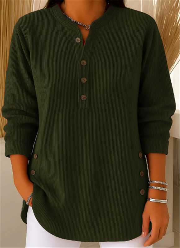 Women's Ribbed Knit Henley Top