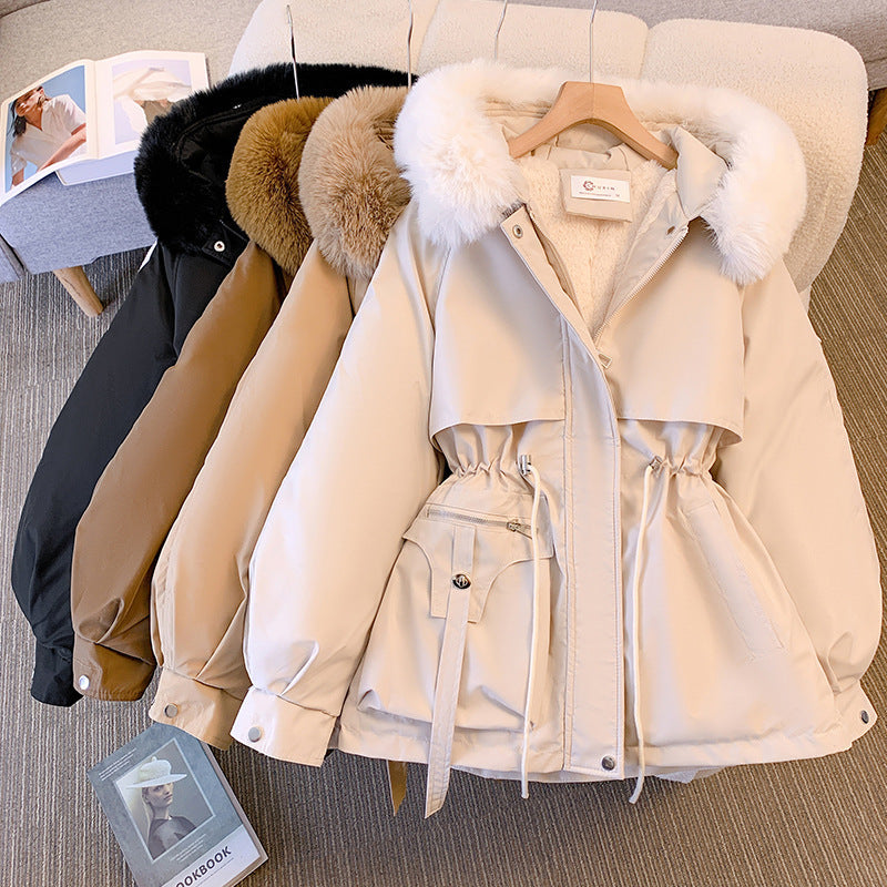 Women's Faux Fur-Trimmed Hooded Winter Coat