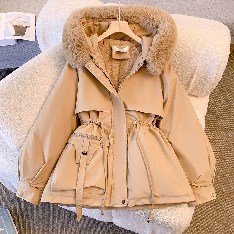 Women's Faux Fur-Trimmed Hooded Winter Coat