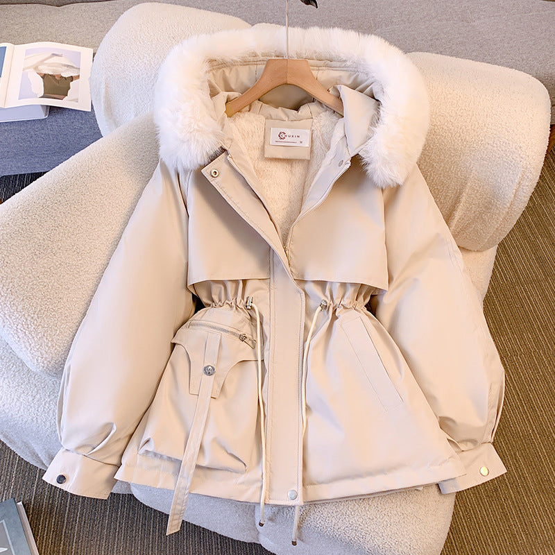 Women's Faux Fur-Trimmed Hooded Winter Coat