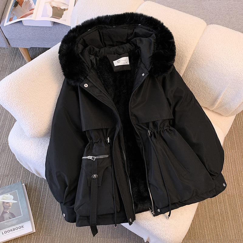Women's Faux Fur-Trimmed Hooded Winter Coat