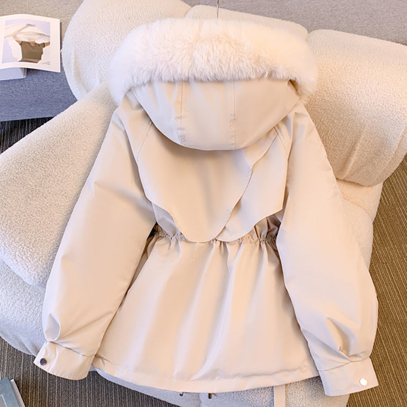 Women's Faux Fur-Trimmed Hooded Winter Coat