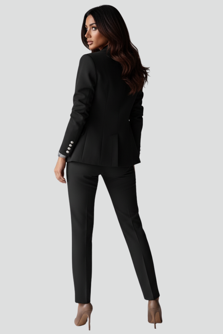 Women's Double-Breasted Blazer Trouser Set