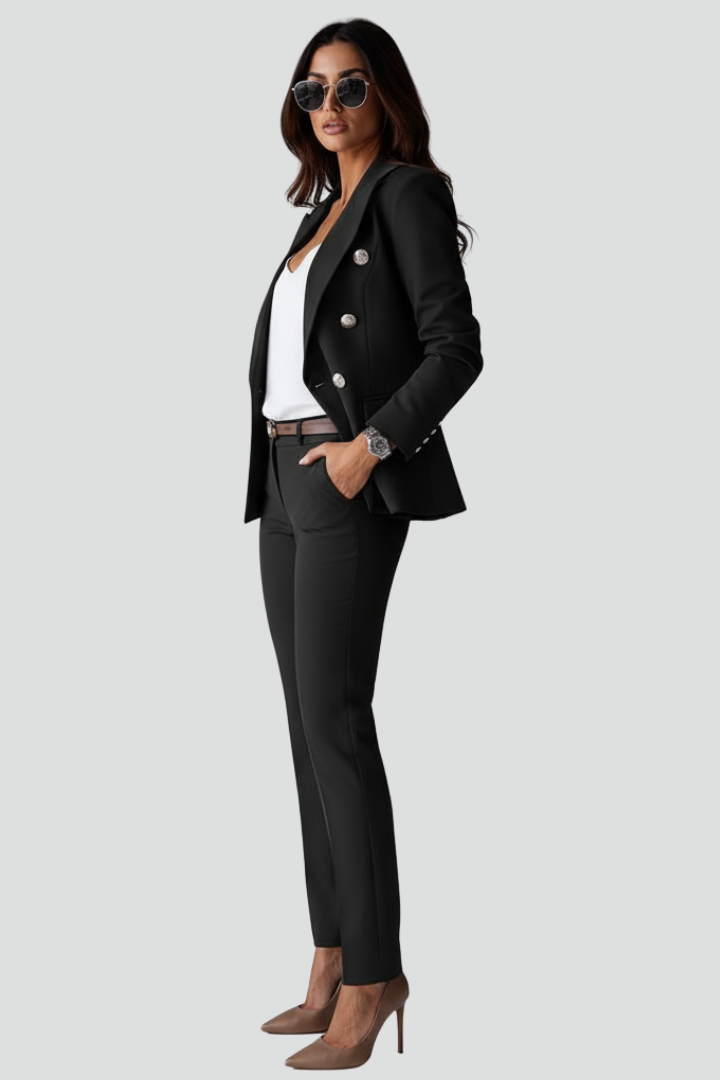 Women's Double-Breasted Blazer Trouser Set