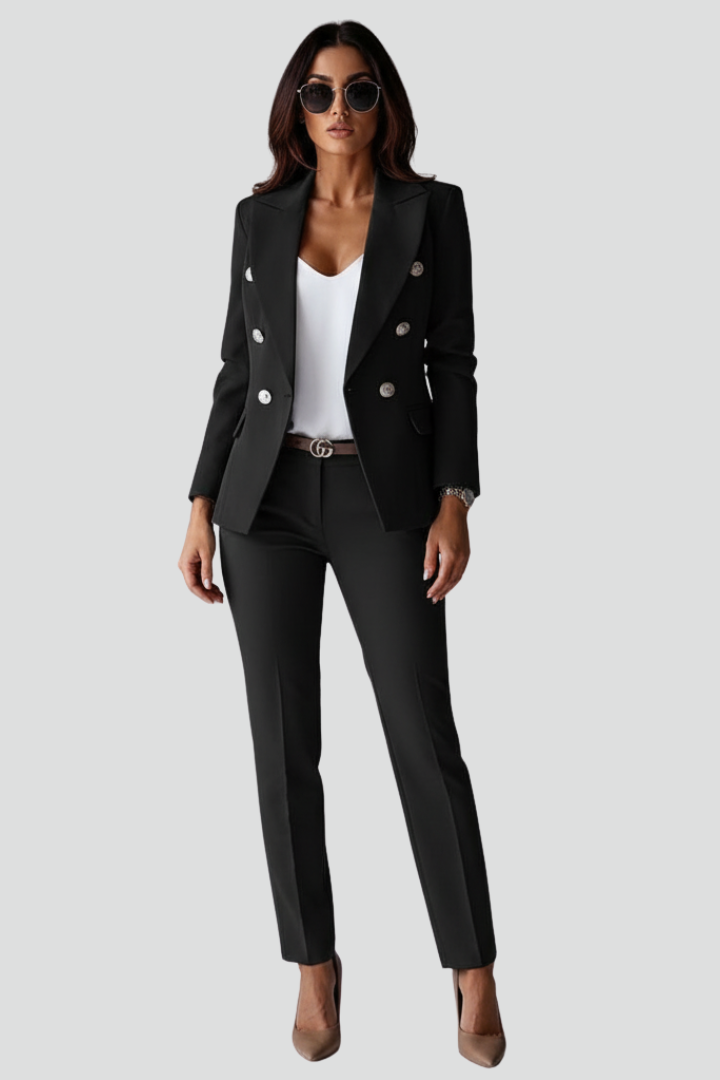 Women's Double-Breasted Blazer Trouser Set