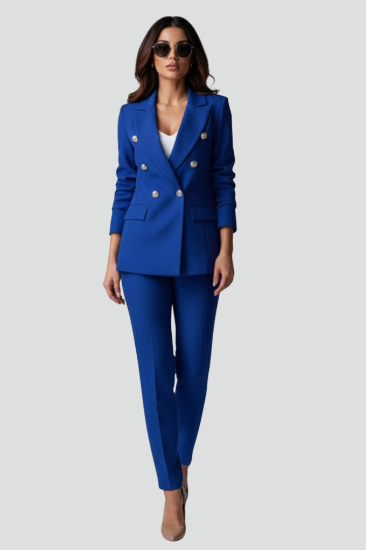 Women's Double-Breasted Blazer Trouser Set