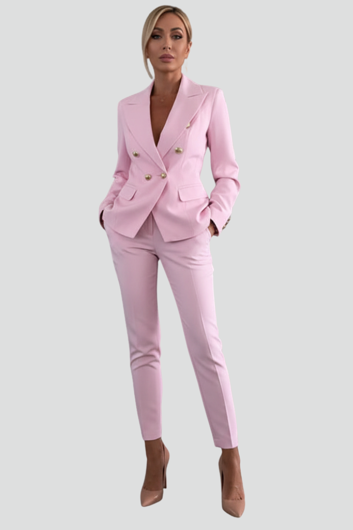 Women's Double-Breasted Blazer Trouser Set