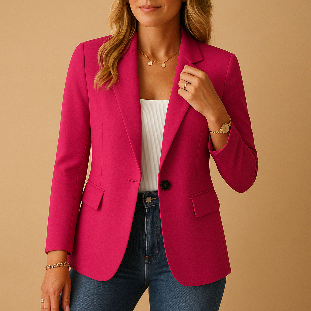 Women's Fitted Single-Button Tailored Blazer