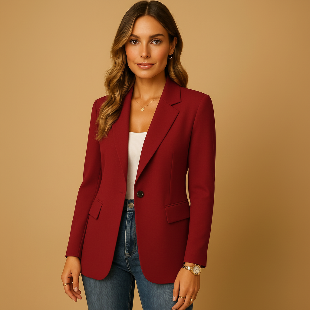 Women's Fitted Single-Button Tailored Blazer