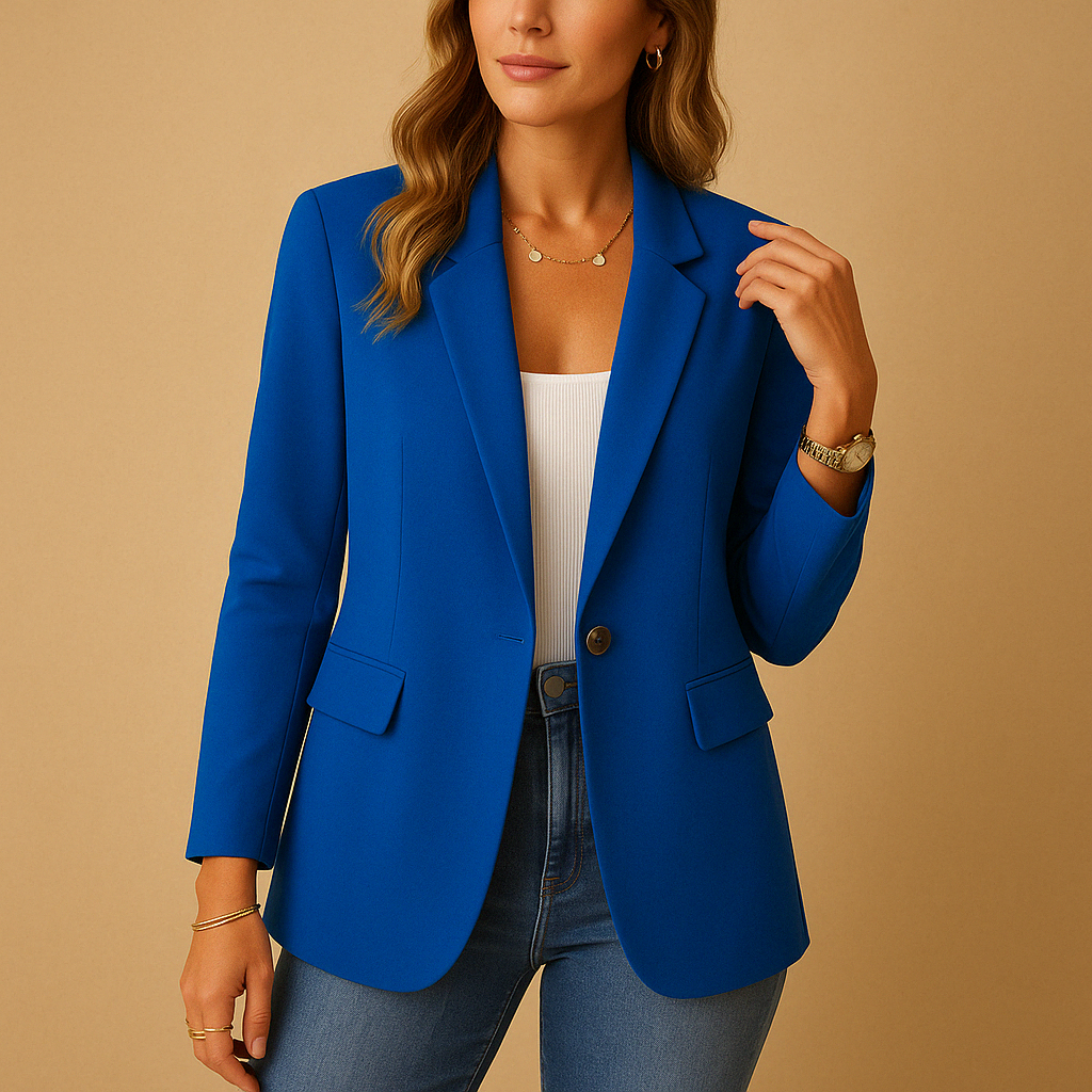 Women's Fitted Single-Button Tailored Blazer