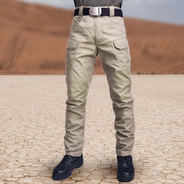 Men's Stretch Tactical Cargo Trousers - Beige