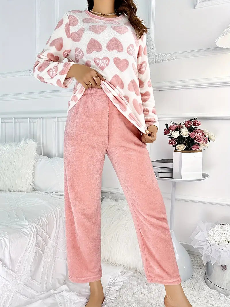 Women's Printed Fleece Pajama Set