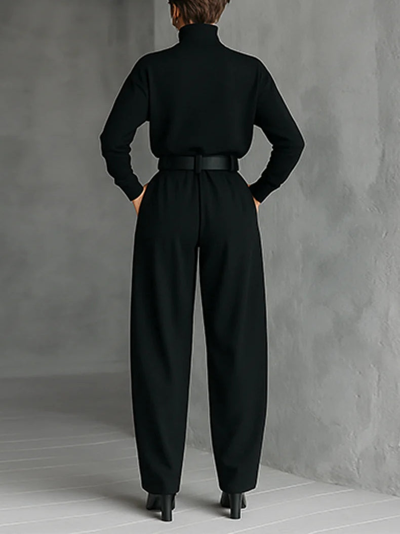 Women’s High-Neck Wide-Leg Jumpsuit Set