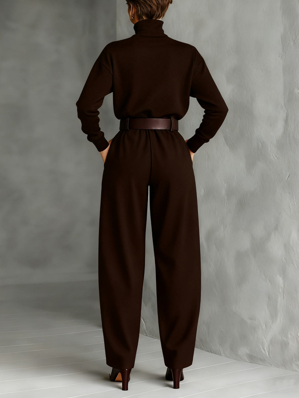 Women’s High-Neck Wide-Leg Jumpsuit Set