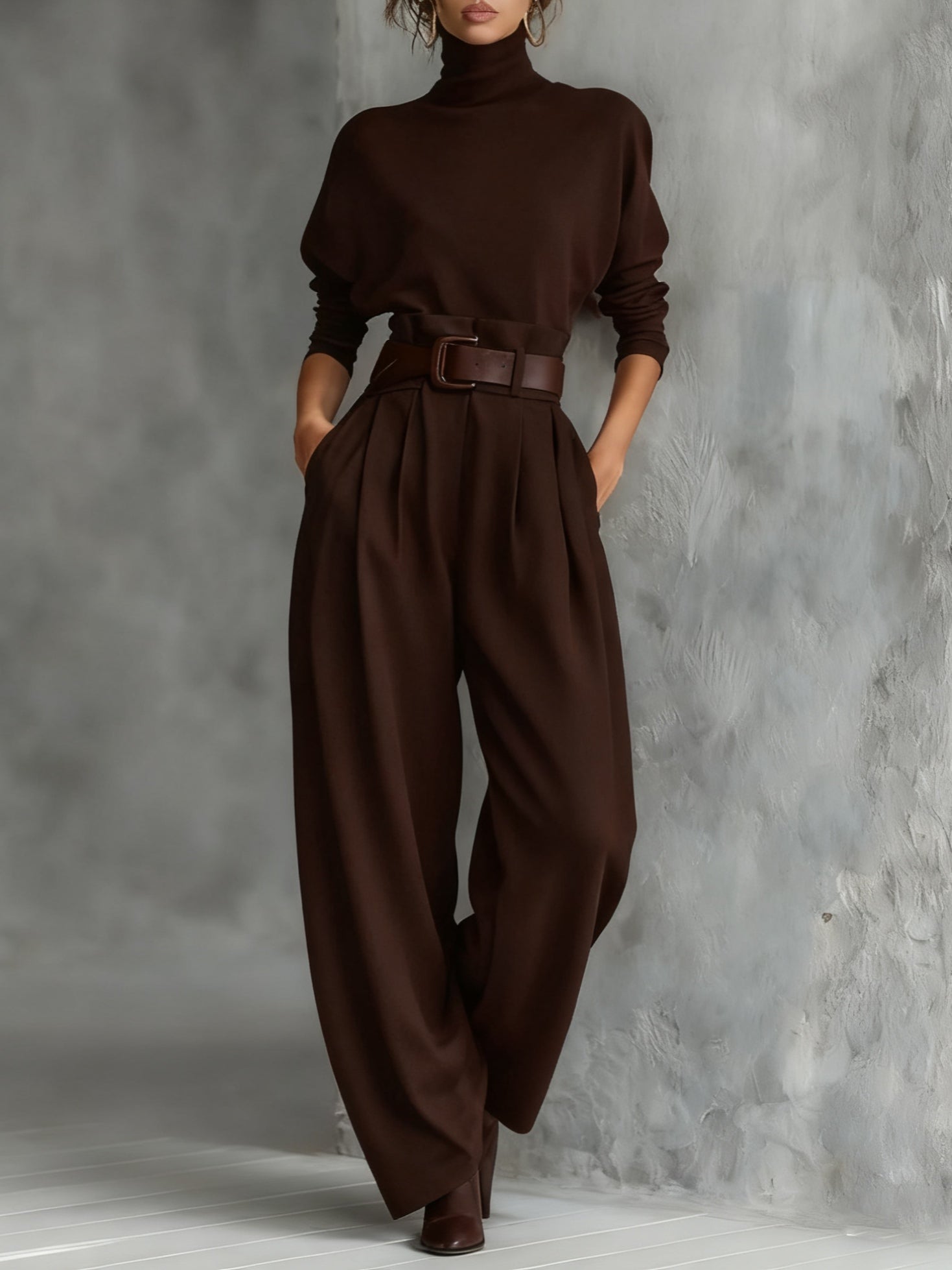 Women’s High-Neck Wide-Leg Jumpsuit Set