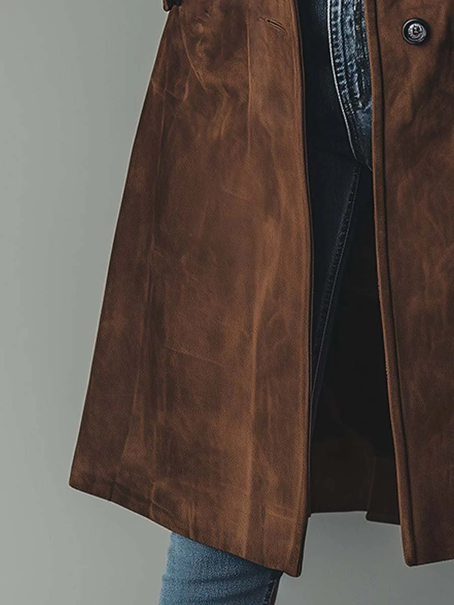 Women's Longline Double-Breasted Trench Coat
