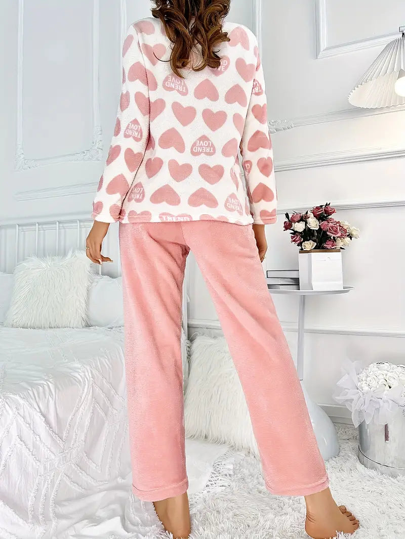 Women's Printed Fleece Pajama Set