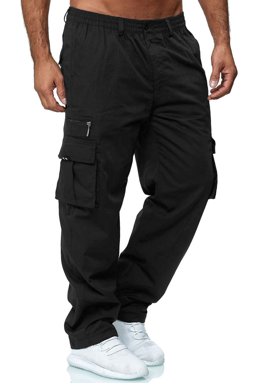 Men's Utility Cargo Trousers - Black