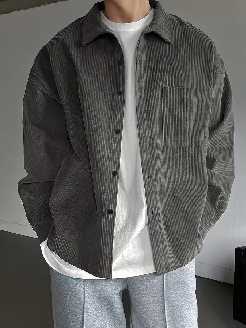 Men's Corduroy Long Sleeve Casual Jacket