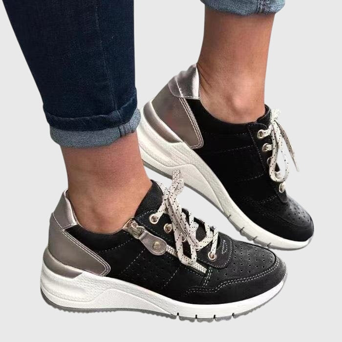 Women's Orthopedic Cushioned Sneakers - Black