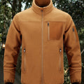 Women's Rugged Full-Zip Jacket with Stand-Up Collar - Dark Brown