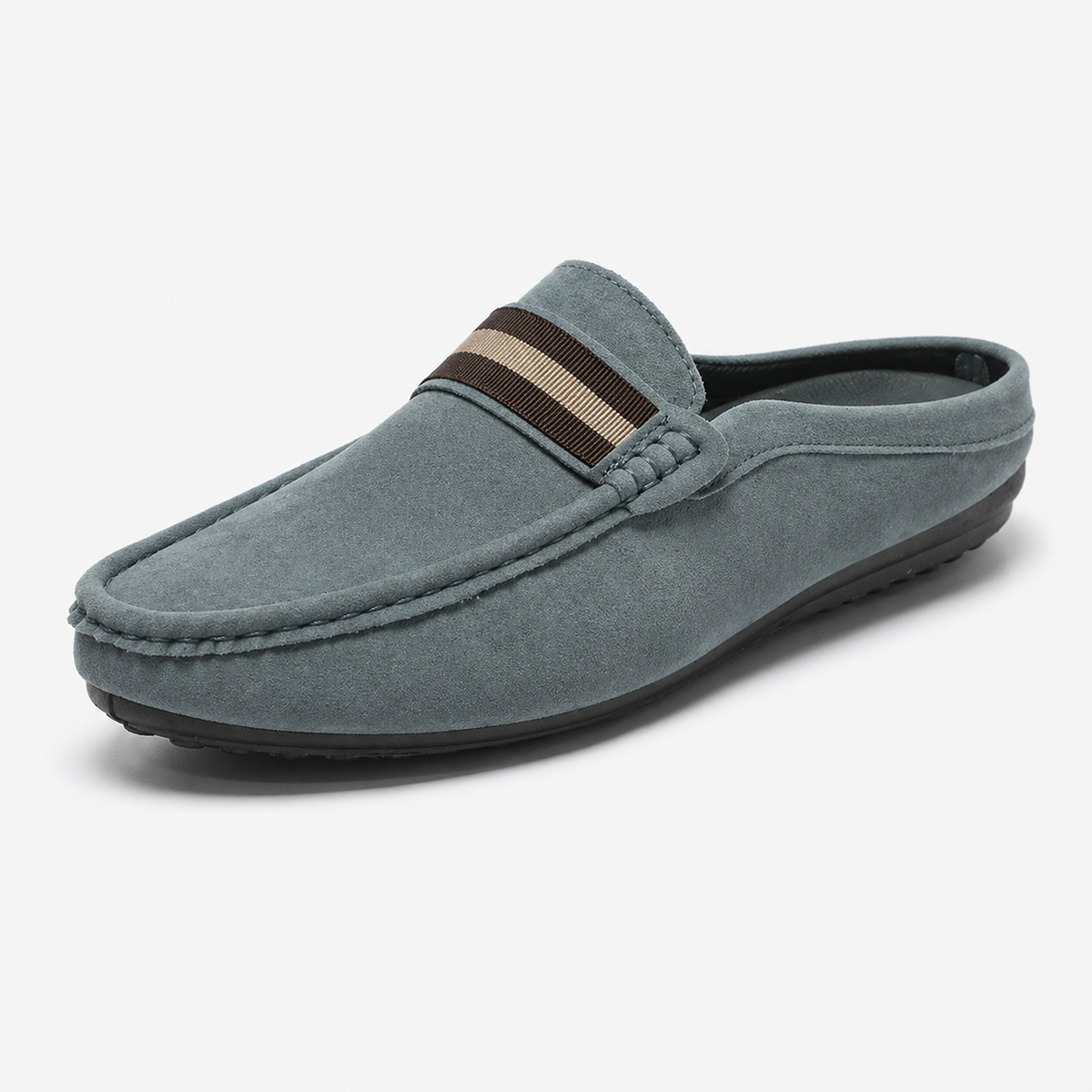 Men's Open-Heel Slip-On Loafers - Blue Green