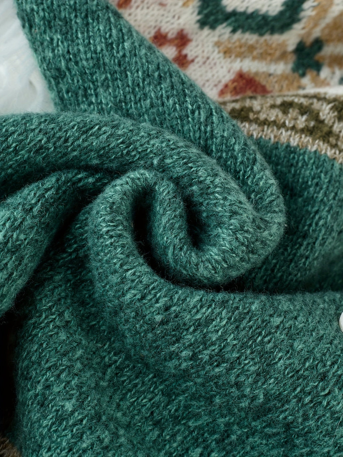 Women's Geometric Yoke Button-Front Cardigan