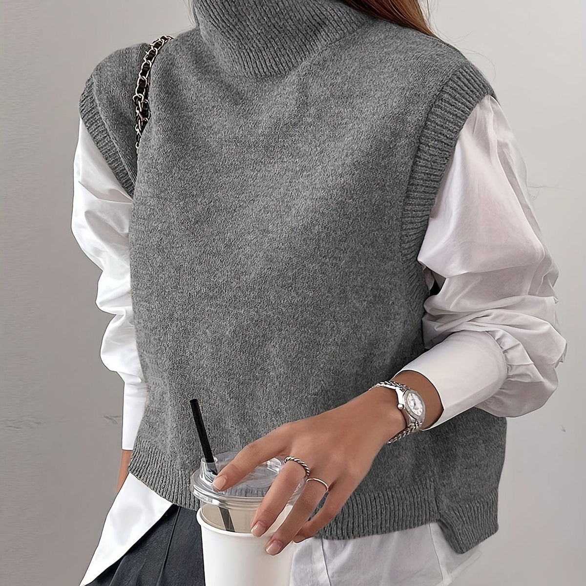 Women's High-Neck Sweater Vest
