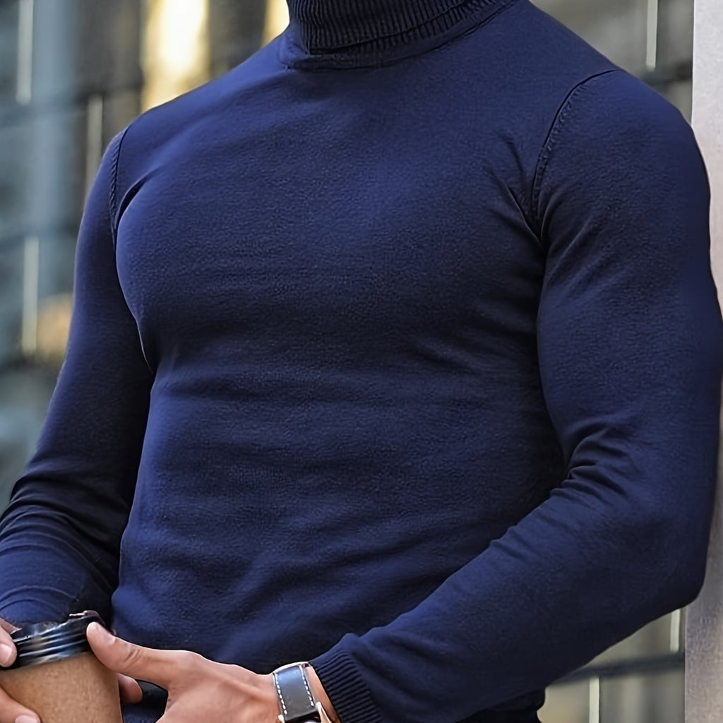 Men's High Neck Tailored Turtleneck Sweater