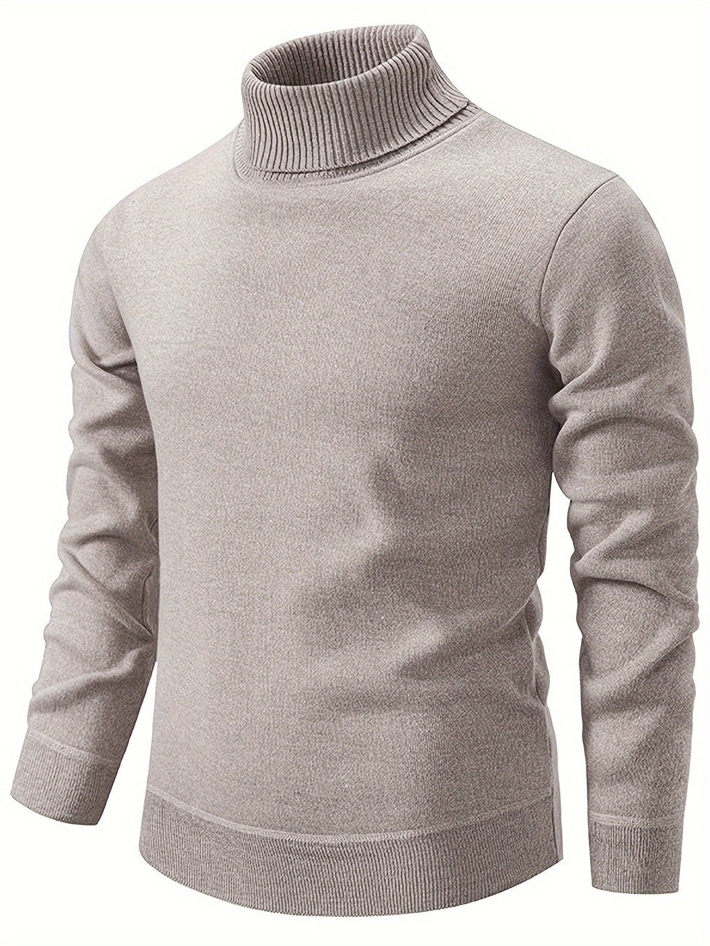 Men's Lined Roll Neck Pullover Sweater