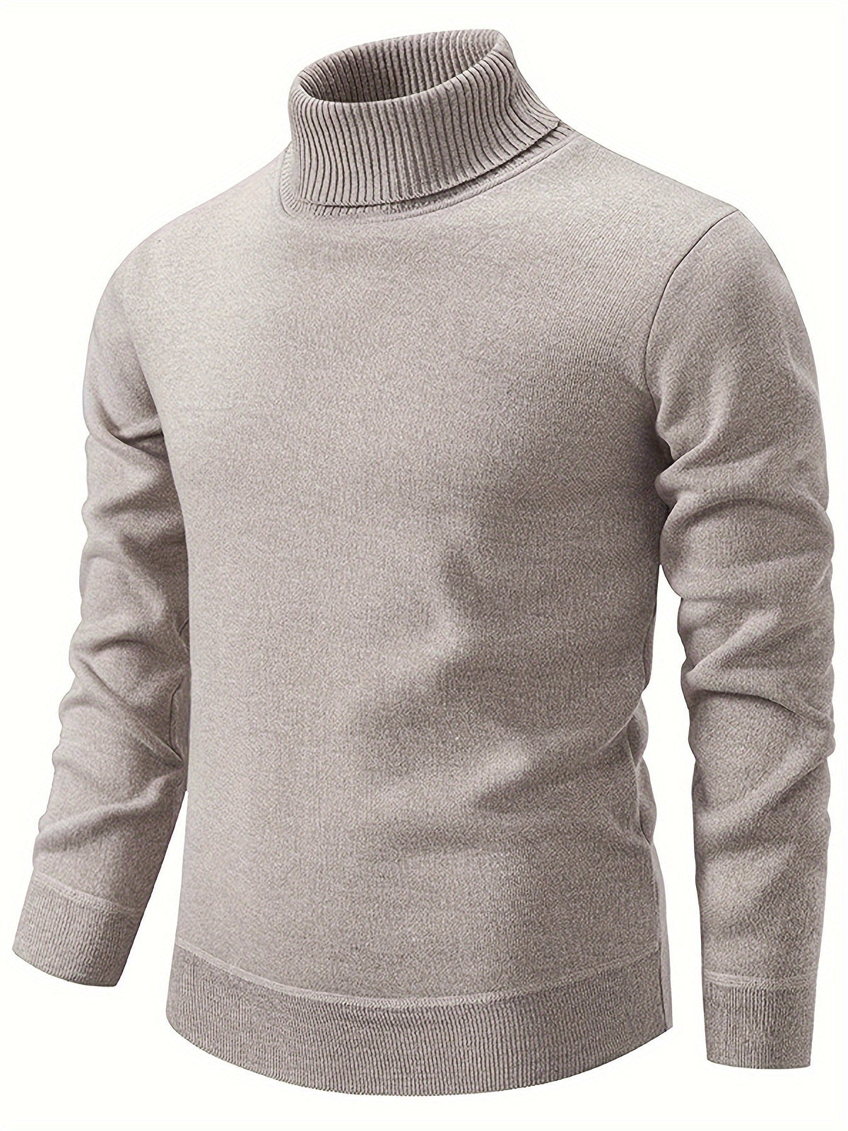 Men's Lined Roll Neck Pullover Sweater