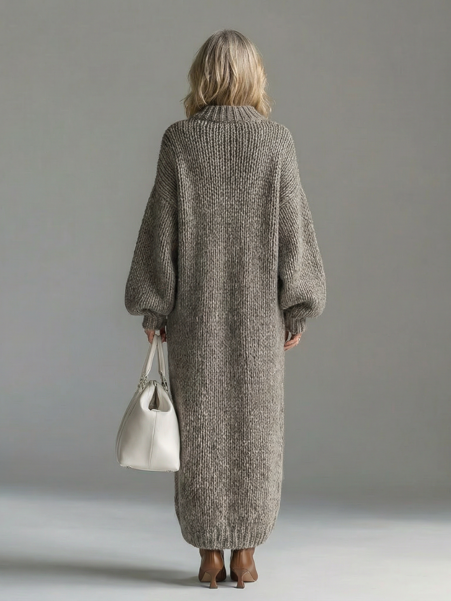Women's Oversized Chunky Knit Sweater Maxi Dress