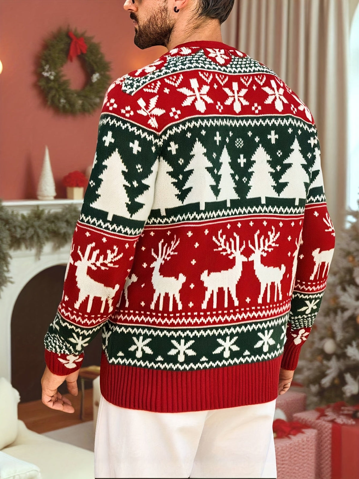 Women's Festive Knit Christmas Sweater with Winter Motifs