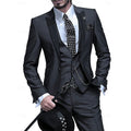 Men’s Three-Piece Waistcoat Occasion Suit - Black