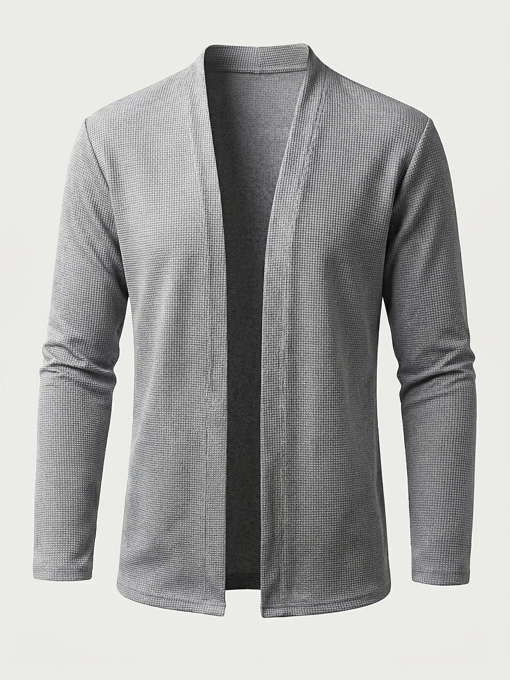 Men's Open-Front Textured Cardigan