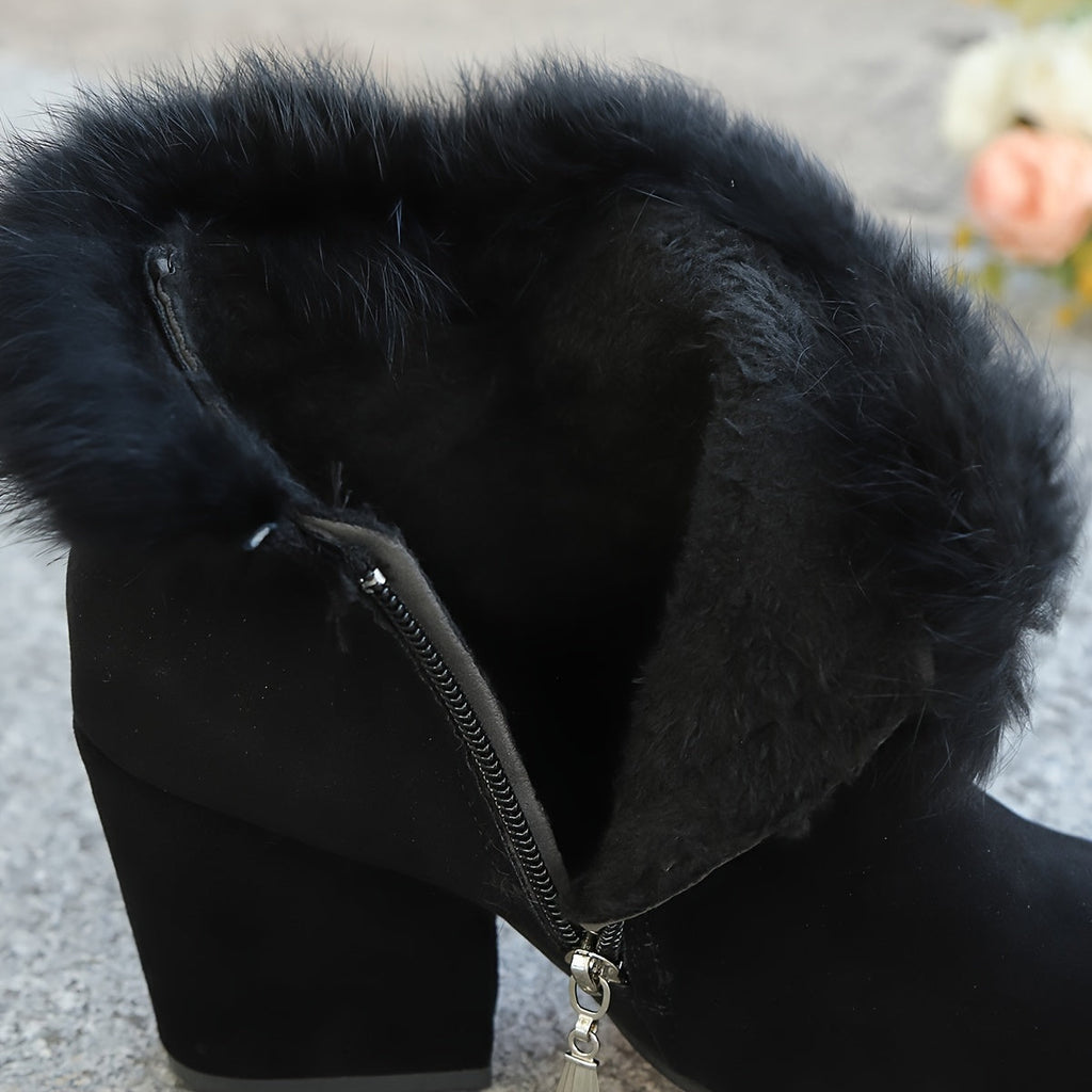 Women's Plush-Trim Pointed-Toe Ankle Boots