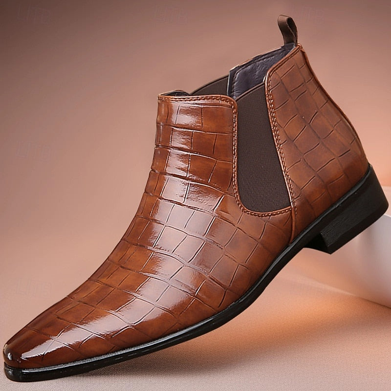 Men's Chelsea Ankle Boots with Stretch Side Panels