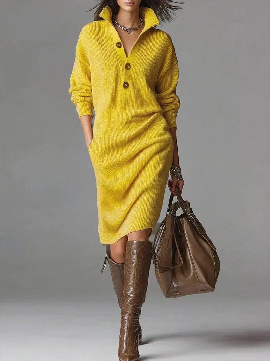 Women's Ribbed Knit Sweater Dress
