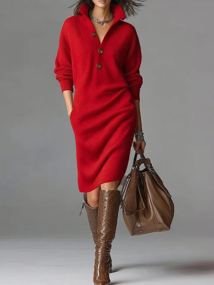 Women's Ribbed Knit Sweater Dress