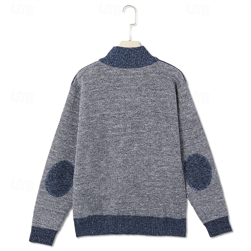 Men's Color-Block Lined Full-Zip Cardigan
