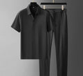 Men's Polo and Tailored Trouser Set - Black