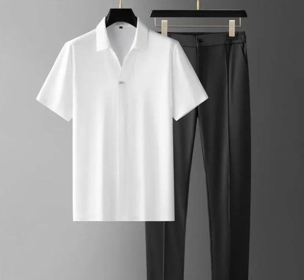 Men's Polo and Tailored Trouser Set