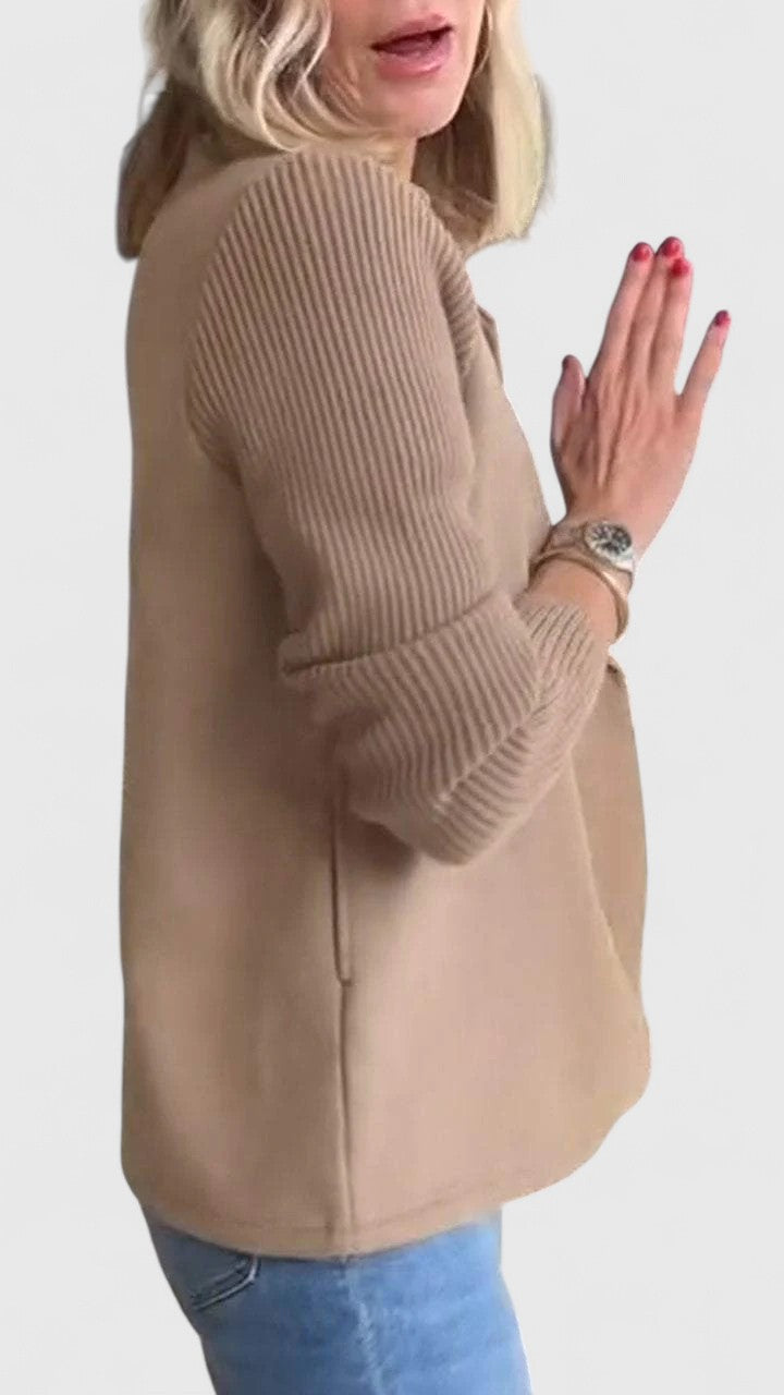 Women’s Double-Breasted Contrast Sleeve Blazer