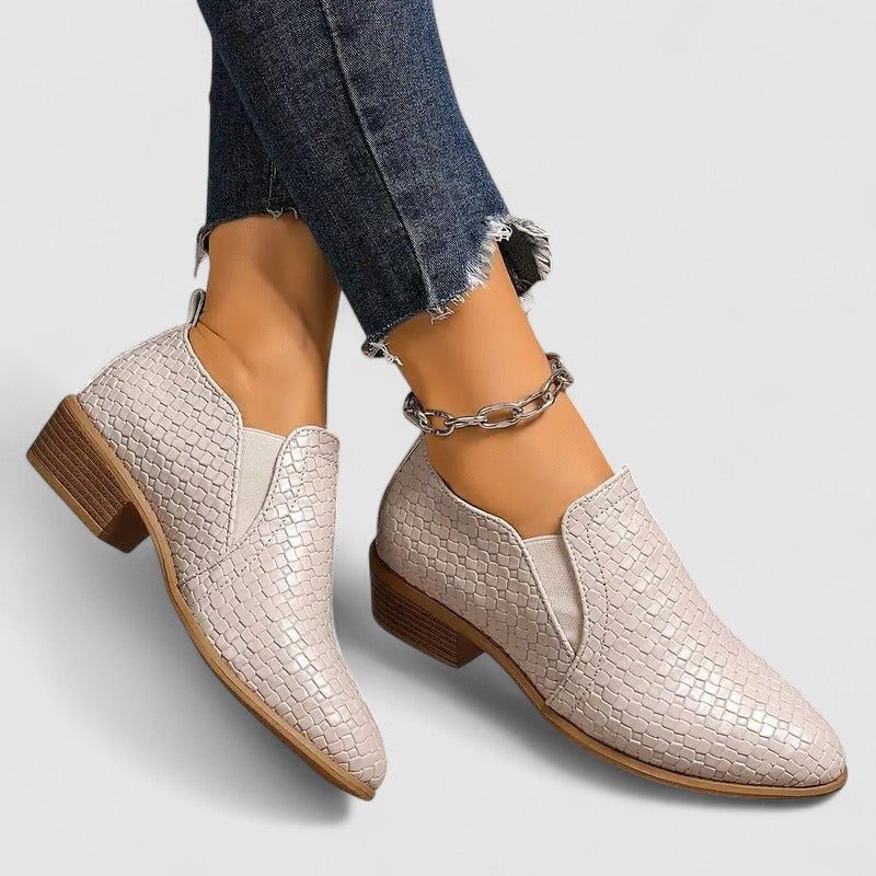 Women's Crocodile-Embossed Block Heel Loafers