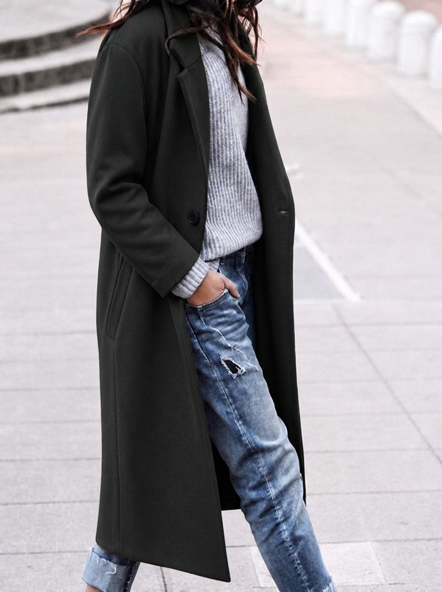 Women’s Oversized Lapel Button-Up Coat