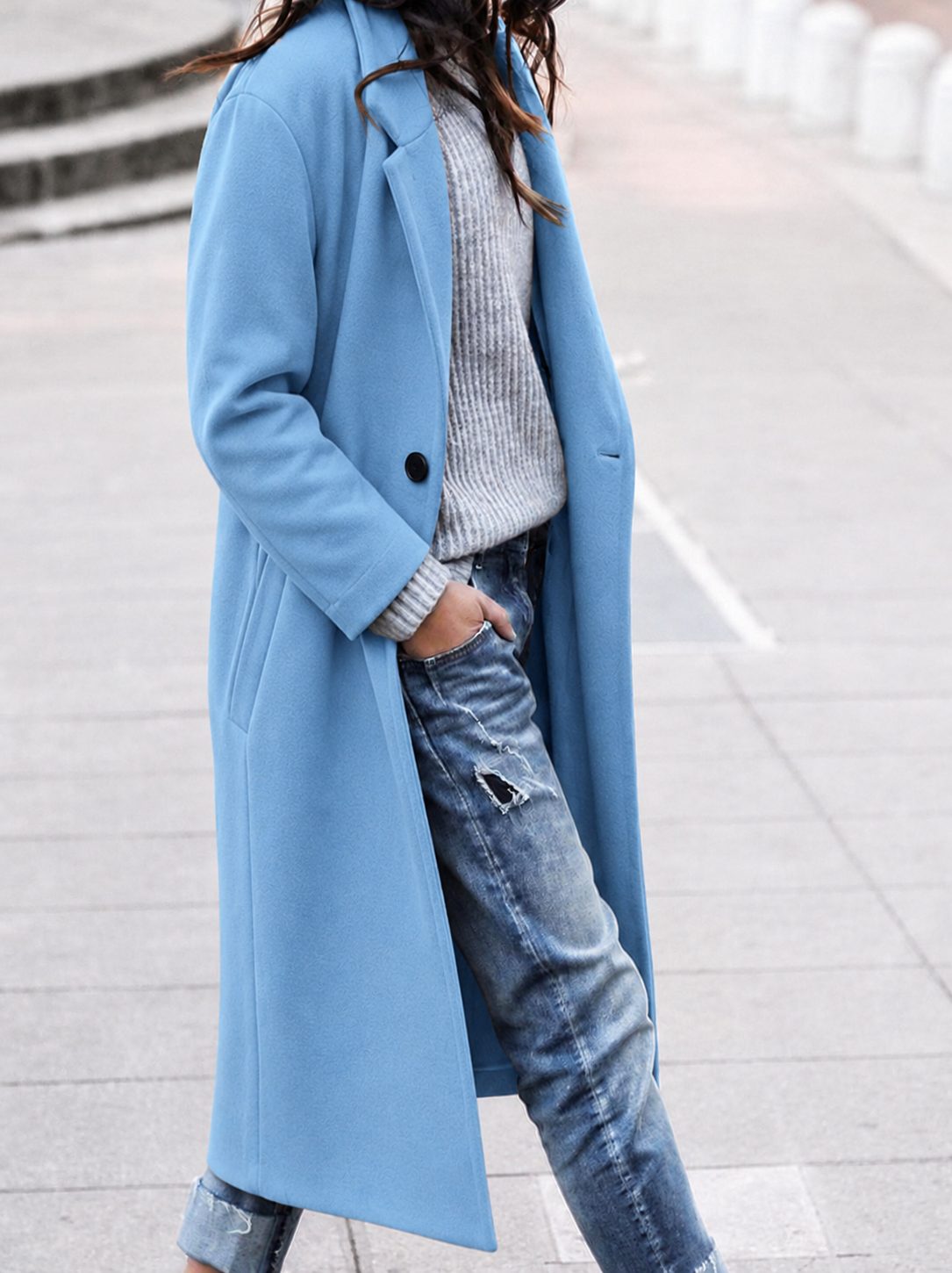Women’s Oversized Lapel Button-Up Coat