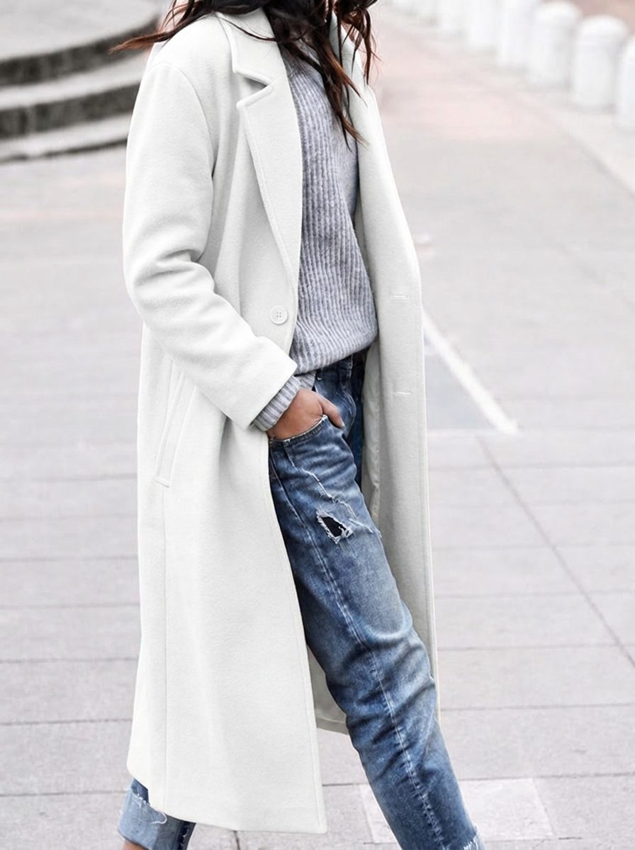 Women’s Oversized Lapel Button-Up Coat
