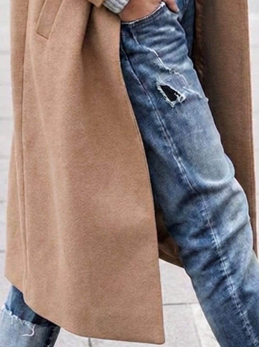 Women’s Oversized Lapel Button-Up Coat
