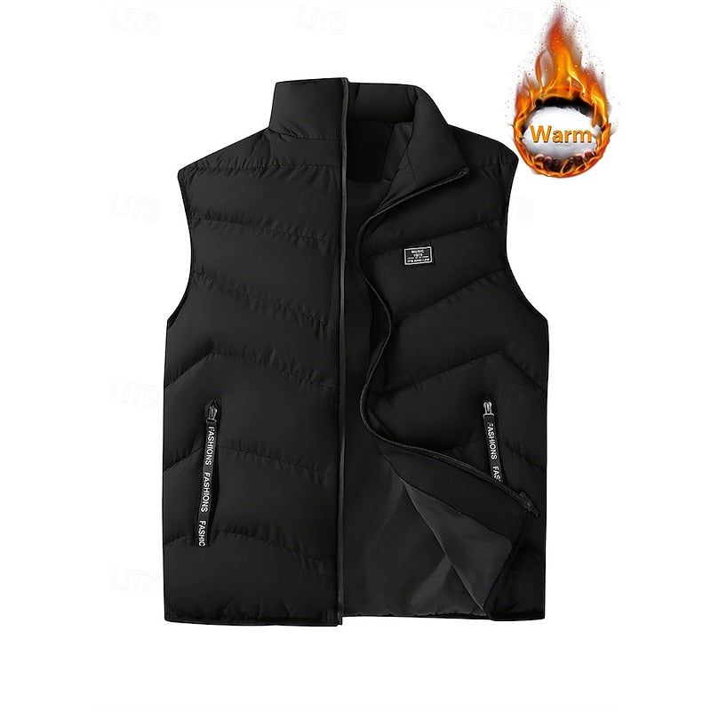 Men's Quilted Puffer Vest with Stand Collar