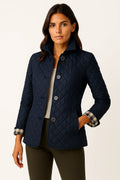 Women’s Quilted Button-Down Blazer - Blue